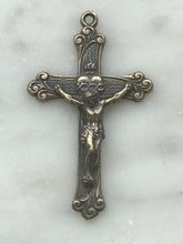 Load image into Gallery viewer, Sacred Heart Crucifix Pendant -  Bronze - Antique Reproduction 316 CeCeAgnes Rosary Parts
