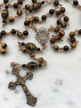 Load image into Gallery viewer, Heirloom Rosary - Yellow Tiger Eye Gemstones and Bronze CeCeAgnes
