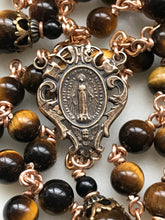 Load image into Gallery viewer, Heirloom Rosary - Yellow Tiger Eye Gemstones and Bronze CeCeAgnes
