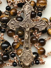 Load image into Gallery viewer, Heirloom Rosary - Yellow Tiger Eye Gemstones and Bronze CeCeAgnes
