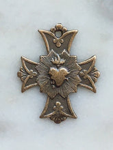 Load image into Gallery viewer, Medal - Sacred Heart - Sterling Silver - Antique Reproduction 1147 CeCeAgnes Rosary Parts
