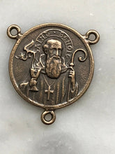Load image into Gallery viewer, St. Benedict Rosary Centerpiece: 1328 Antique Bronze or Sterling Silver
