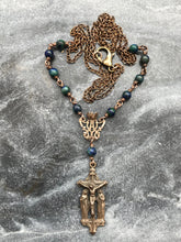 Load image into Gallery viewer, Rosary Necklace - Azurite and Bronze
