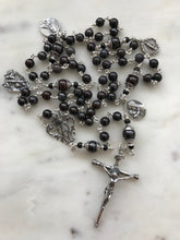 Load image into Gallery viewer, Sterling Silver Rosary - Sugilite Gemstones - Saint Michael - OL of Sorrows
