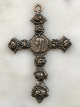 Load image into Gallery viewer, Mary with Roses Cross -  Bronze - 984 CeCeAgnes Rosary Parts
