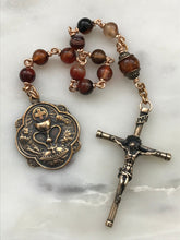 Load image into Gallery viewer, First Communion Single Decade Rosary - Sardonyx and Bronze - Spanish Tenner CeCeAgnes
