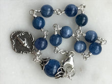 Load image into Gallery viewer, Blue Kyanite Rosary Bracelet - All Sterling - Wire-wrapped CeCeAgnes
