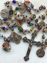 Load image into Gallery viewer, Holy Angels Crystal Bronze Rosary - Stained Glass Window Rosary CeCeAgnes
