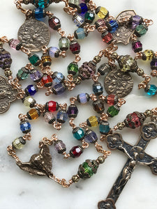 Holy Angels Crystal Bronze Rosary - Stained Glass Window Rosary CeCeAgnes