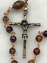 Load image into Gallery viewer, First Communion Single Decade Rosary - Sardonyx and Bronze - Spanish Tenner CeCeAgnes
