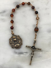 Load image into Gallery viewer, First Communion Single Decade Rosary - Sardonyx and Bronze - Spanish Tenner CeCeAgnes
