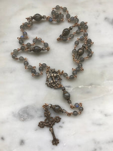 Labradorite Rosary - Bronze - Saint Michael CeCeAgnes