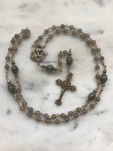 Labradorite Rosary - Bronze - Saint Michael CeCeAgnes