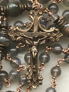 Labradorite Rosary - Bronze - Saint Michael CeCeAgnes