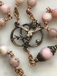 Holy Spirit Heirloom Rosary - Opals and Bronze CeCeAgnes