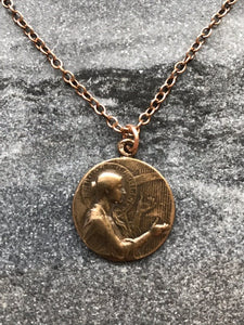 Saint Cecilia Solid Bronze Necklace