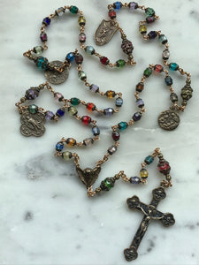 Holy Angels Crystal Bronze Rosary - Stained Glass Window Rosary CeCeAgnes