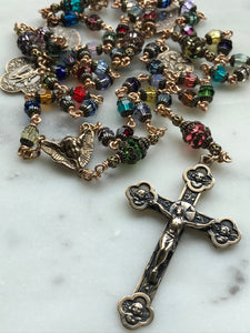 Holy Angels Crystal Bronze Rosary - Stained Glass Window Rosary CeCeAgnes