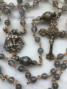 Labradorite Rosary - Bronze - Saint Michael CeCeAgnes