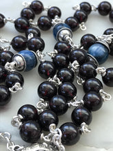 Load image into Gallery viewer, Beautiful Garnet and Sterling Silver Rosary - Marian Blue and Blood Red CeCeAgnes
