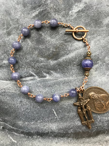 Tanzanite Bronze Rosary Bracelet