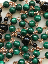 Load image into Gallery viewer, Malachite Rosary - Bronze - Wire-Wrapped Heirloom Rosary CeCeAgnes
