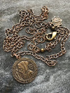 Saint Benedict Solid Bronze Necklace