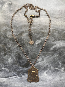 Beautiful Virgin Mary Solid Bronze Necklace