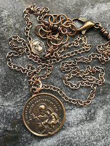 Saint Joseph Solid Bronze Necklace