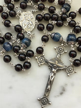 Load image into Gallery viewer, Beautiful Garnet and Sterling Silver Rosary - Marian Blue and Blood Red CeCeAgnes
