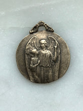 Load image into Gallery viewer, Medal - Guardian Angel - Bronze  - Antique Reproduction 1459 CeCeAgnes Rosary Parts
