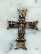 Load image into Gallery viewer, Joan of Arc Cross: 1332 Antique French Bronze  Medal
