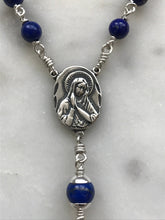 Load image into Gallery viewer, Saint Francis Auto Rosary - Lapis and Sterling Silver - One Decade Rosary - Car Rosary CeCeAgnes
