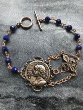 Load image into Gallery viewer, Saint Joan of Arc Bracelet - Solid Bronze and Lapis
