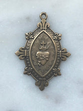 Load image into Gallery viewer, Medal - Sacred Heart - Bronze or Sterling Silver - Antique Reproduction 1581 CeCeAgnes Rosary Parts
