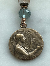 Load image into Gallery viewer, Bag Charm  Saint Cecilia Zipper Pull - Bronze and November Topaz
