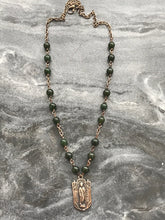 Load image into Gallery viewer, Saint Jude Chaplet Necklace - Jade and Bronze
