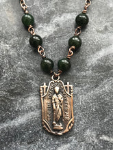 Load image into Gallery viewer, Saint Jude Chaplet Necklace - Jade and Bronze
