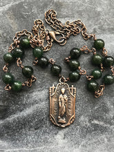 Load image into Gallery viewer, Saint Jude Chaplet Necklace - Jade and Bronze
