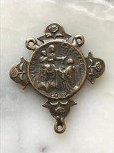 Load image into Gallery viewer, Sacred Heart Rosary Centerpiece: 1213 Bronze Antique Reproduction Medal
