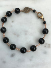 Load image into Gallery viewer, Saint Benedict Bracelet Set - Bronze and Horn bead
