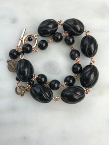 Saint Benedict Bracelet Set - Bronze and Horn bead