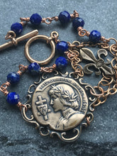 Load image into Gallery viewer, Saint Joan of Arc Bracelet - Solid Bronze and Lapis
