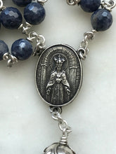 Load image into Gallery viewer, Brilliant Sapphire Gemstone Rosary - Sterling Silver
