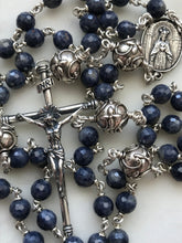 Load image into Gallery viewer, Brilliant Sapphire Gemstone Rosary - Sterling Silver
