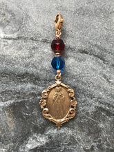 Load image into Gallery viewer, Bag Charm  Divine Mercy Zipper Pull - Bronze and Crystal
