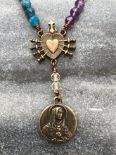 Load image into Gallery viewer, OL of Sorrows, Gemstone and Bronze Necklace
