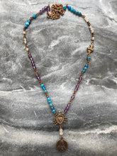 Load image into Gallery viewer, OL of Sorrows, Gemstone and Bronze Necklace
