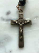 Load image into Gallery viewer, Auto Rosary - Saint Benedict and Saint Michael  - Onyx and Bronze - One Decade Rosary - Car Rosary CeCeAgnes
