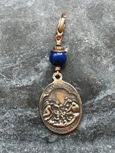 Load image into Gallery viewer, Bag Charm Purgatory Zipper Pull - Bronze and Lapis
